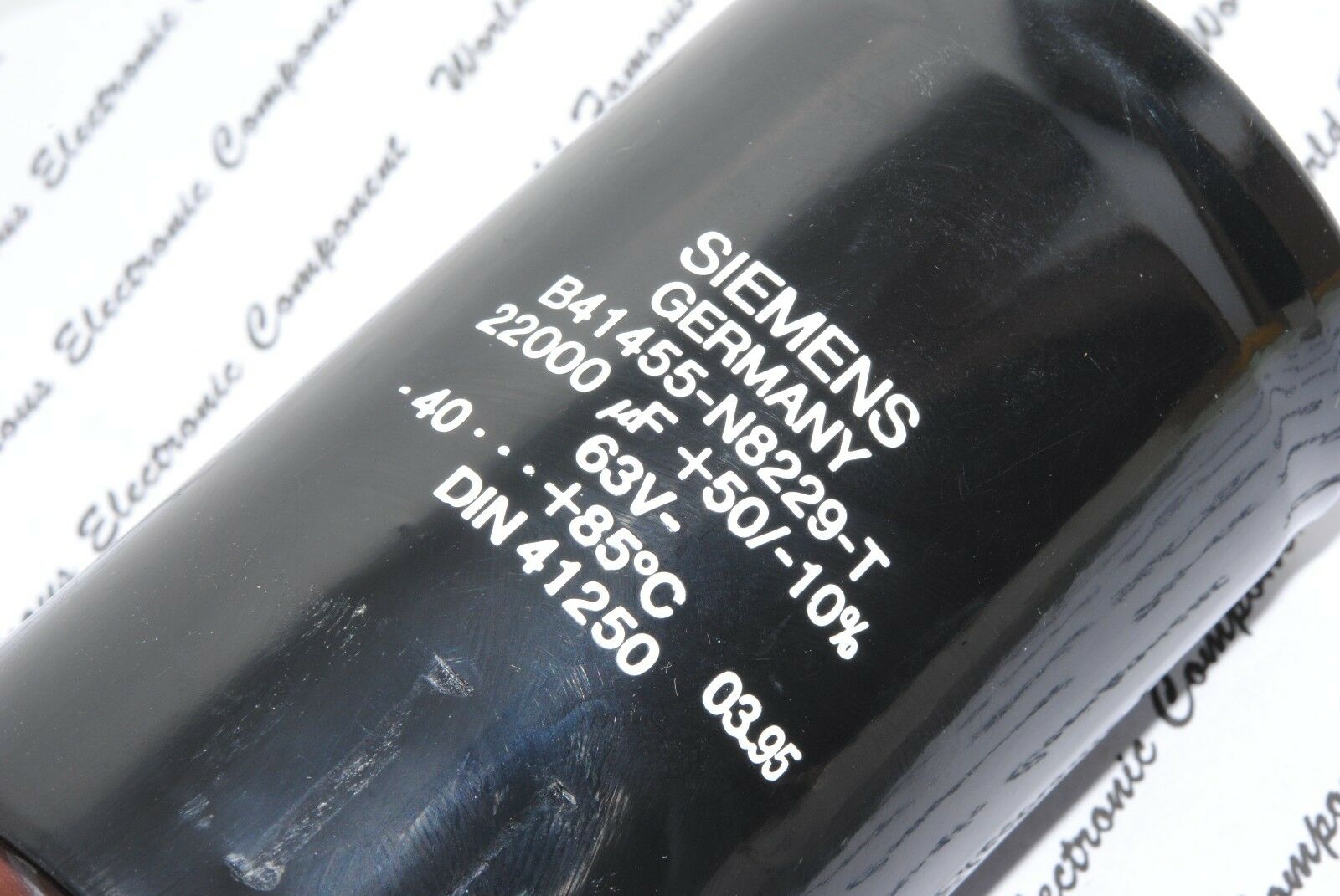 1pcs - SIEMENS 22000uF (22000µF) 63V Capacitor B41455-N8229-T + Clamp Holder