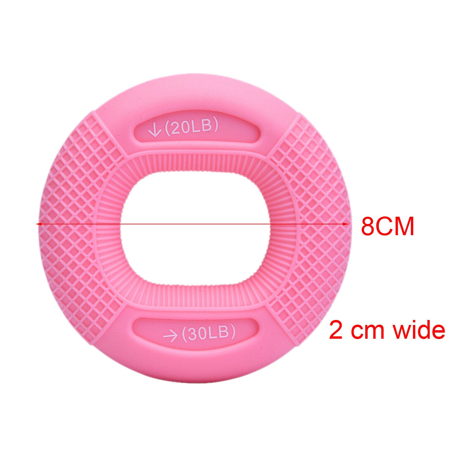 Hand Grip Silicone Ring 2 in 1 Gripper Finger Wrist Fitness Pink 20LB 30LB