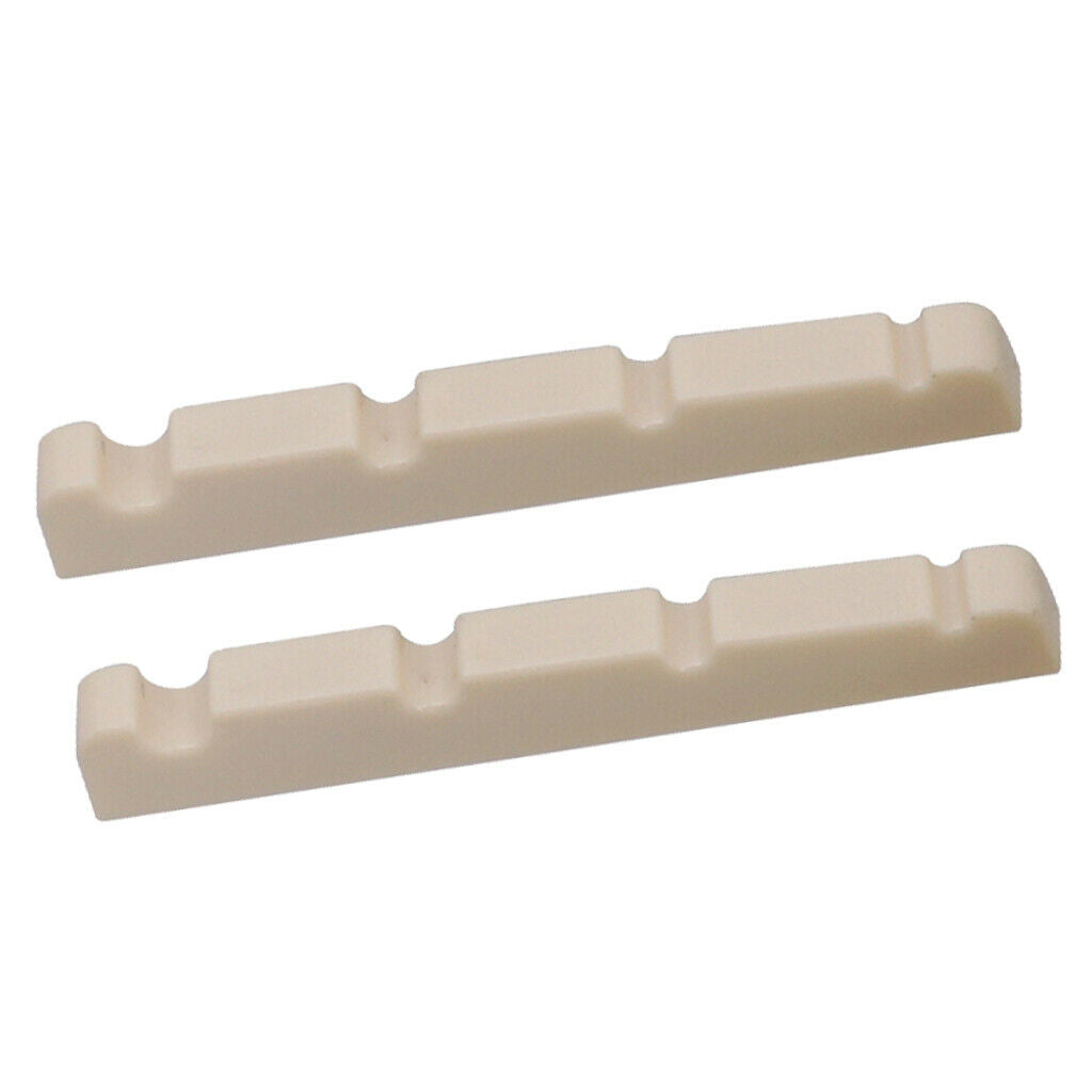 2X 2 Pieces Slotted Nut for 4 String Electric Bass Replacements Beige Color