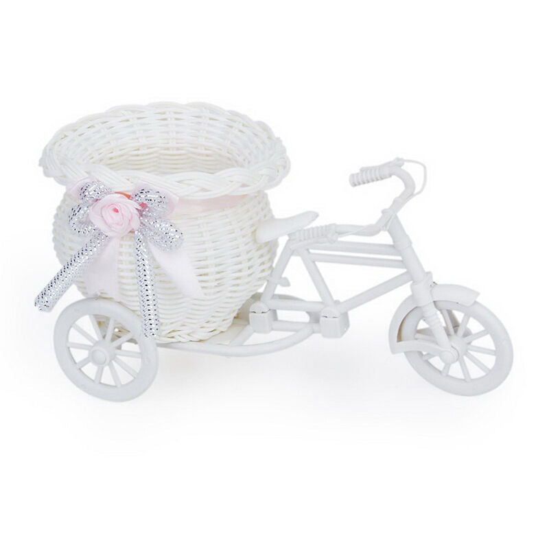 Plastic Tricycle Bike Design Flower Basket Container For Home Wedding Dec.l8