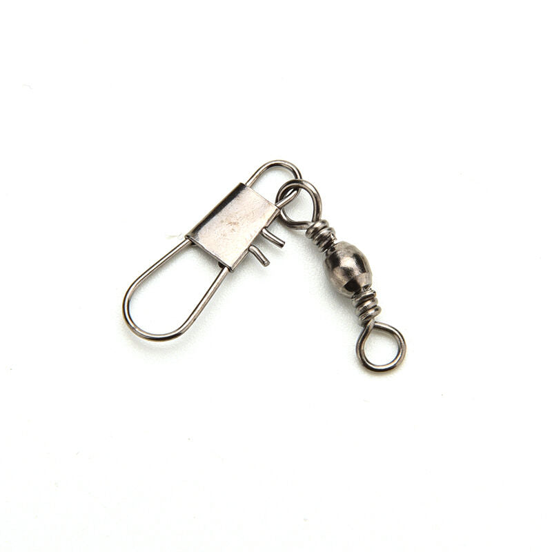 100x Fishing Barrel Swivels Connector Snaps Feeder Coarse Tackle Sea Fish Lin.DD