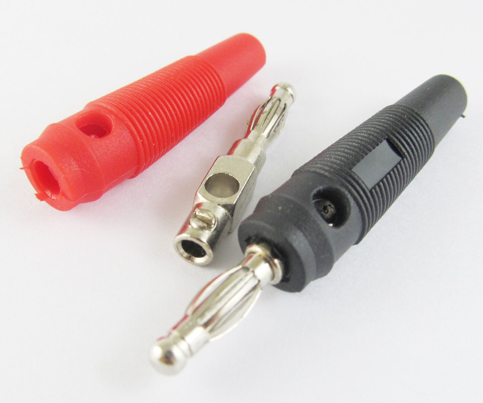 4pcs 4mm Nickel Plated Free solder Banana Plug Red Black 55mm