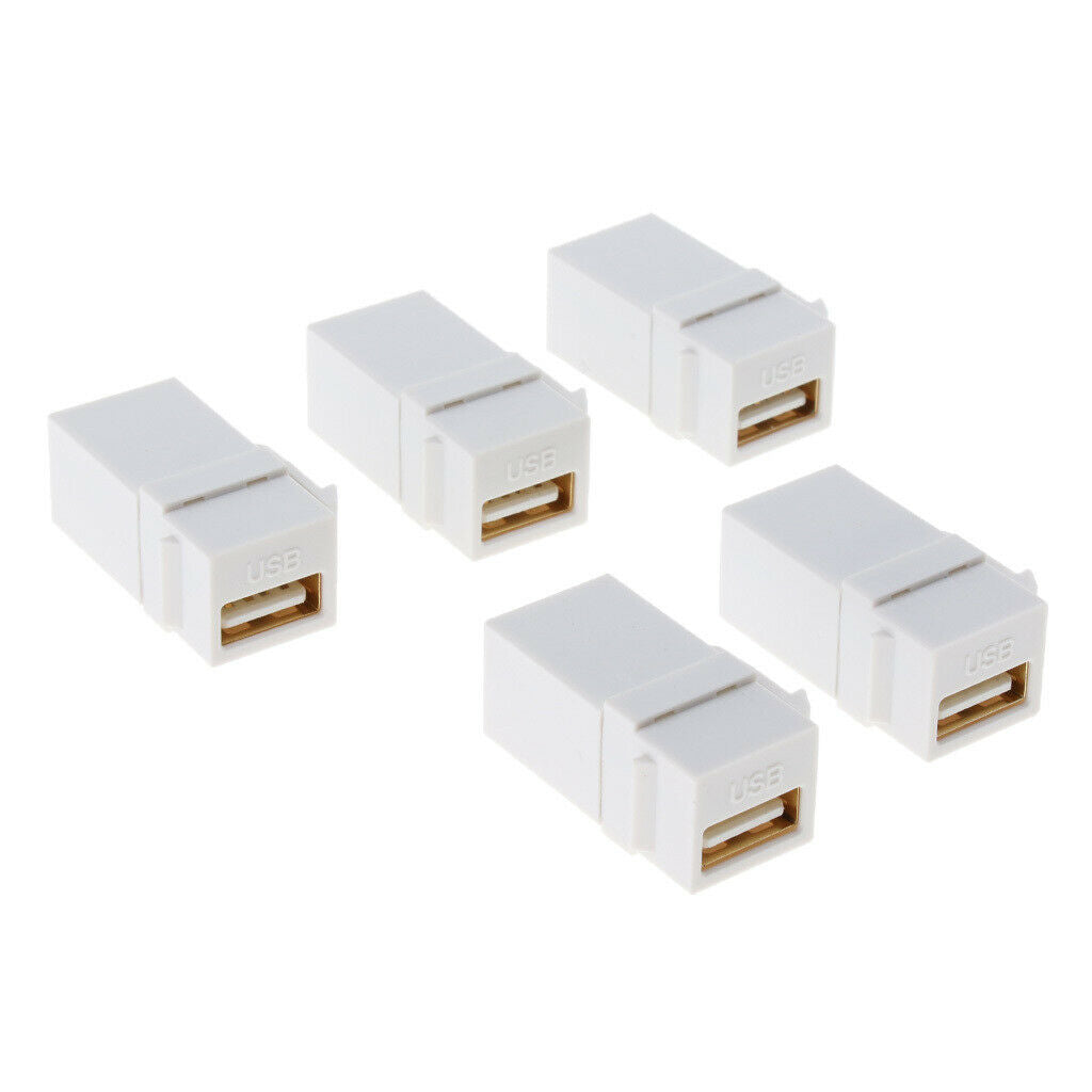 5pcs USB-A Female To Female Panel Insert Adapter For