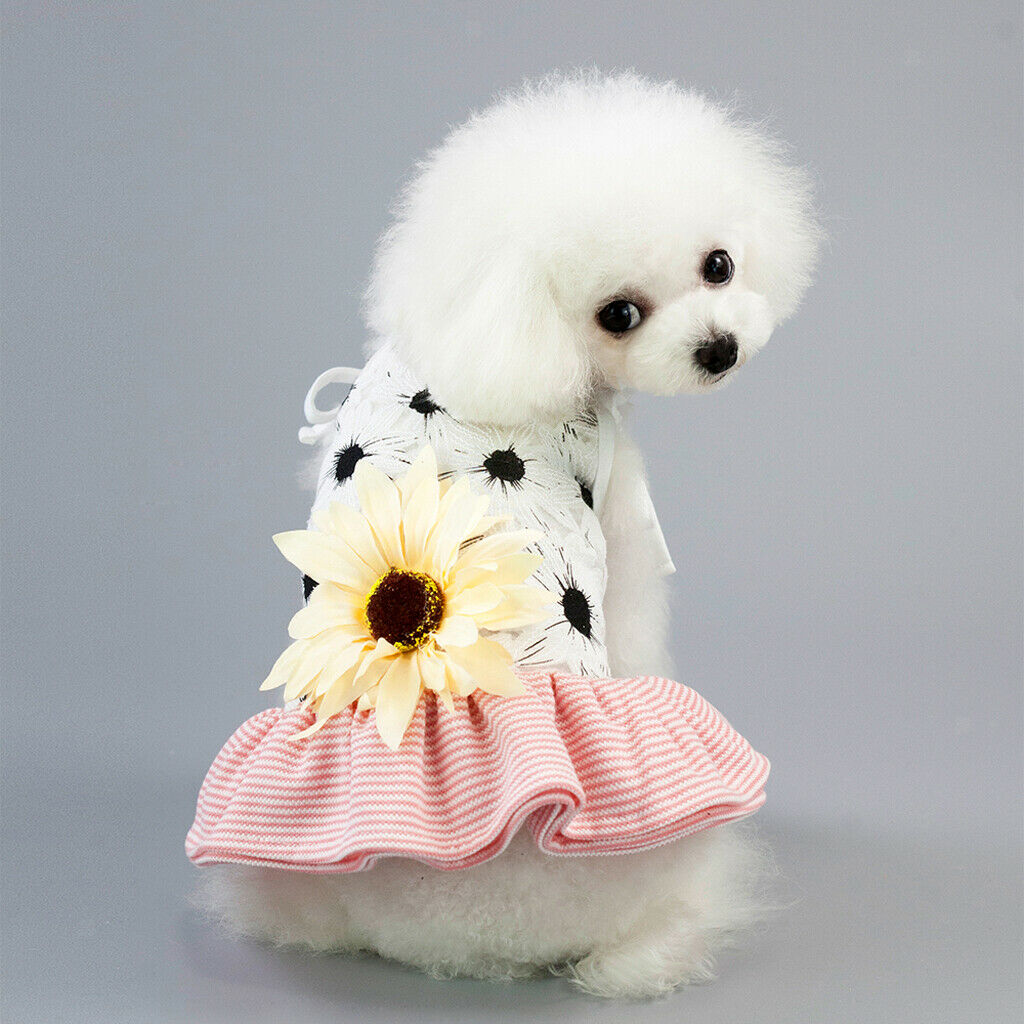 Dog Puppy Skirt Tutu Clothing Wedding Dresses for Spring Summer Pink S