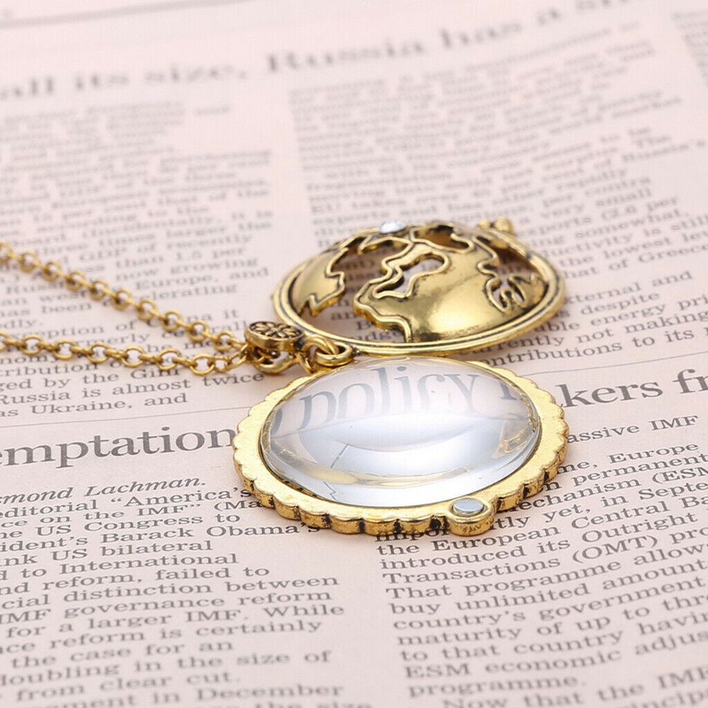 Magnifying Glass Locket Pendant Necklace Unisex Gothic Sweater Chain Jewelry
