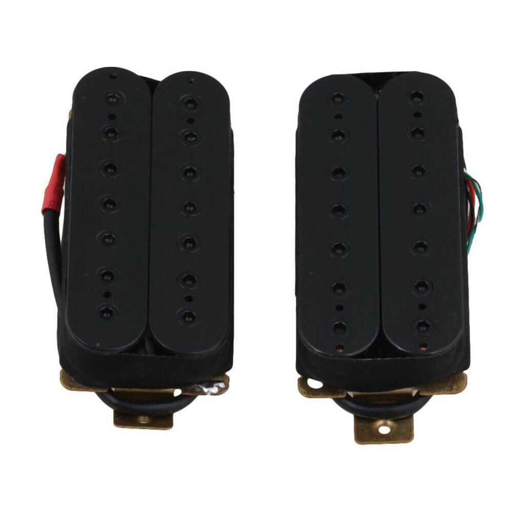 2PCS 7 String Double Coil Neck Bridge Pickup Guitar Humbucker Kit Black