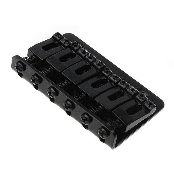 Black Plated Fixed Hardtail Guitar Bridge for 6 String Top Load 65cm Parts