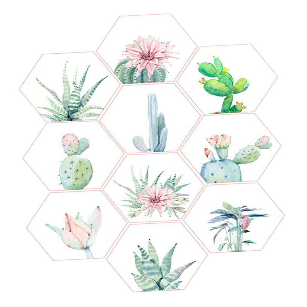 10Pieces Hexagon Wall Tiles Stickers Decals Kitchen Bathroom Waterproof A