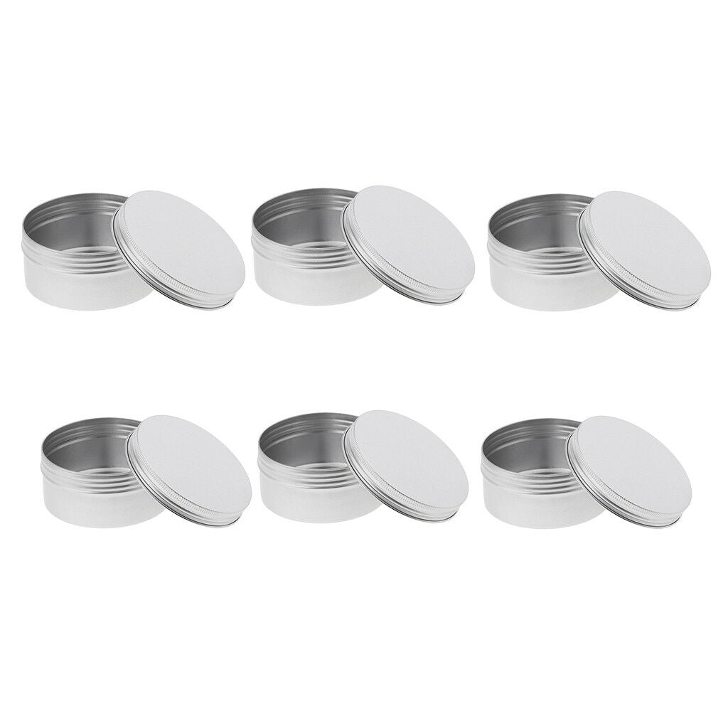 6pcs 200ml 250ml Empty Aluminium Nail Art Accessories Pot Jar Tin Container