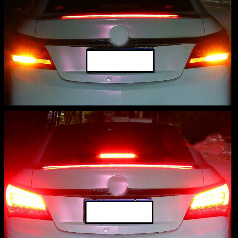 1PC Spoiler for Cars Third Brake Light Turn Signal Red LED Strip Trunk Roof Wing