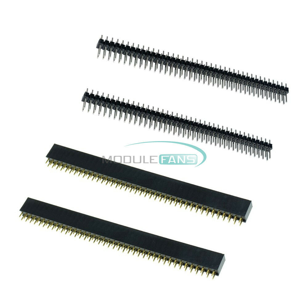 2Pairs 4PCS 2.54mm 2x40Pin Double Row Male & Female Socket Header PCB Connector
