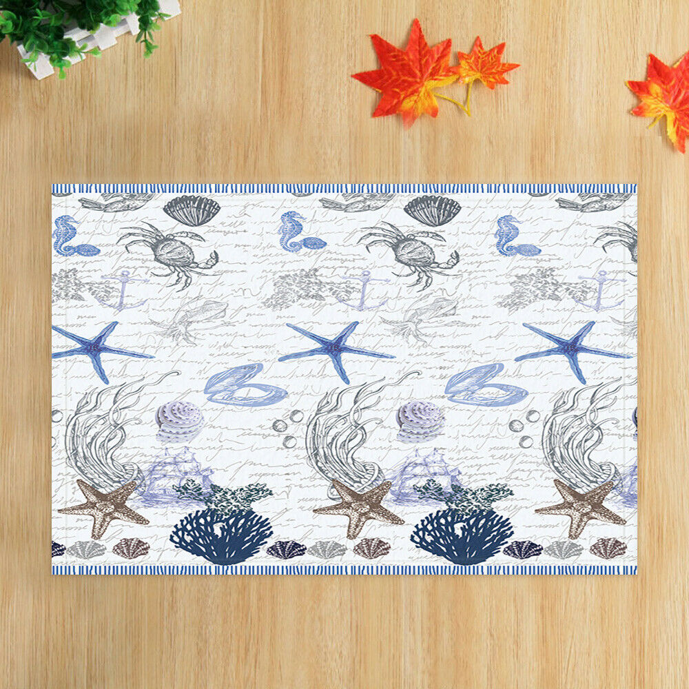 Nautical Theme Bath Rugs Bath Mats Bathroom Rug Non-Slip Door Mat 16x24"