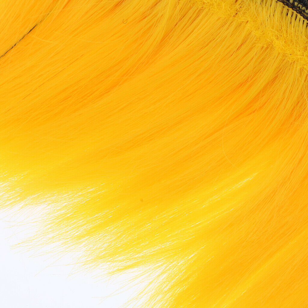 3pcs Motorbike Helmet DIY Accessories Mohawk Wig Costumes Hairpiece (Yellow +