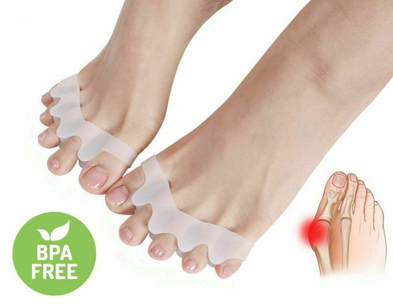 2pcs/Set Silicone Gel Bunion Toe Corrector Orthotics Straightener Separator Pain