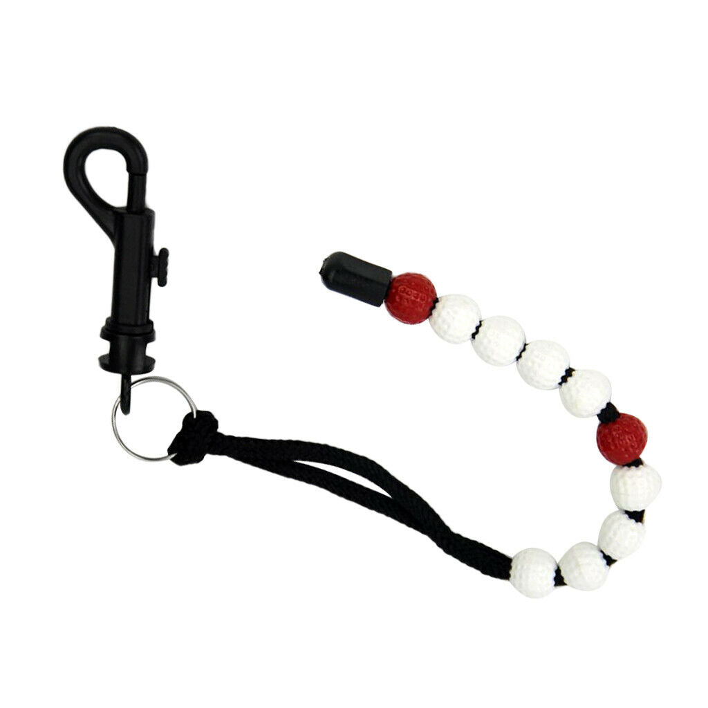 Golf Scoring Score Bead Stroke Shot Counter Keeper w/Clip Club Keyring White