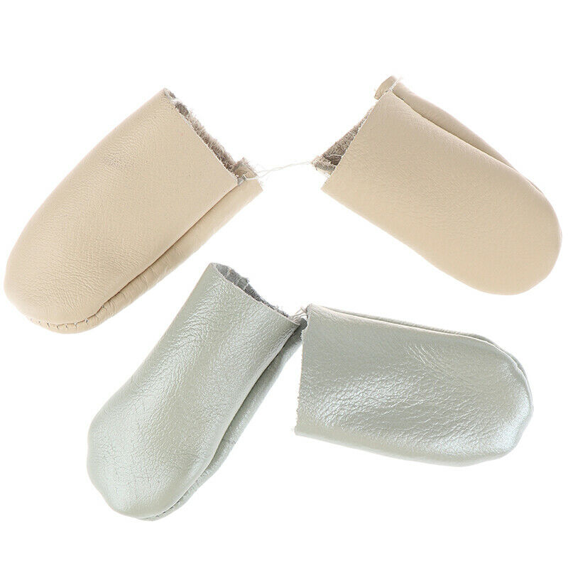 1Pair Leather Needle Felting Finger Protector Thimble Hand Craft Embroidery T_DD