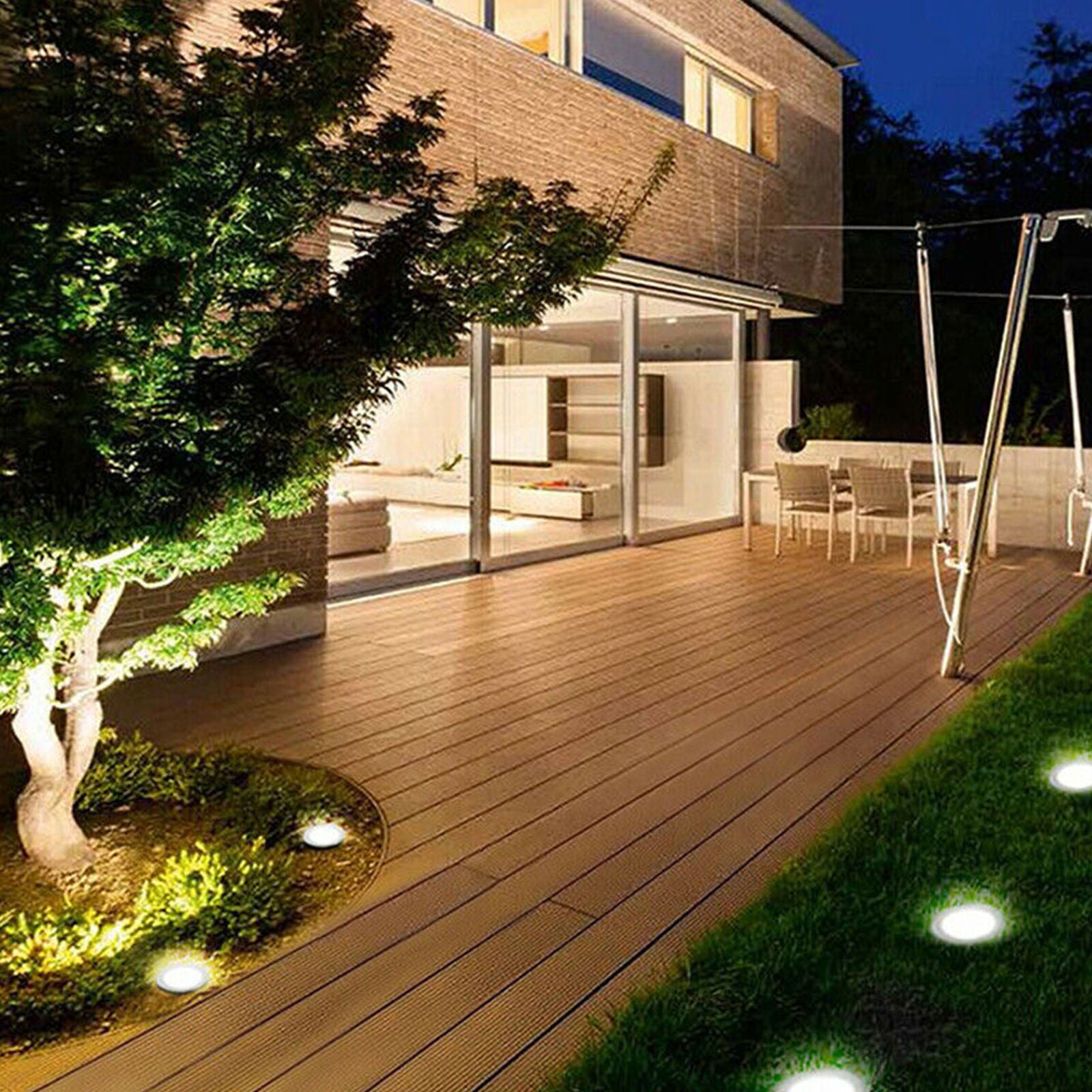 8 LED Solar Power Buried Light Under Ground Lamp Outdoor Path Way Garden
