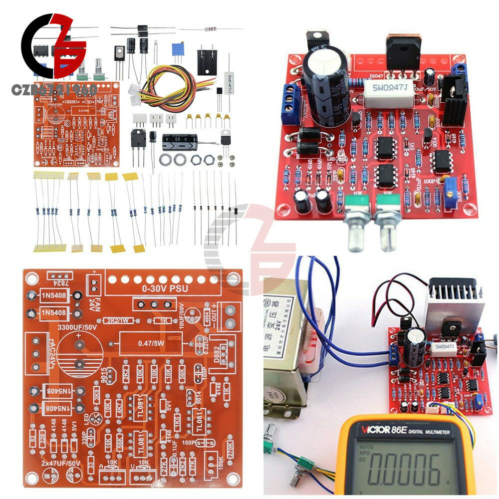 0-30V 2mA-3A Adjustable DC Regulated Power Supply DIY Kit Short with Protection