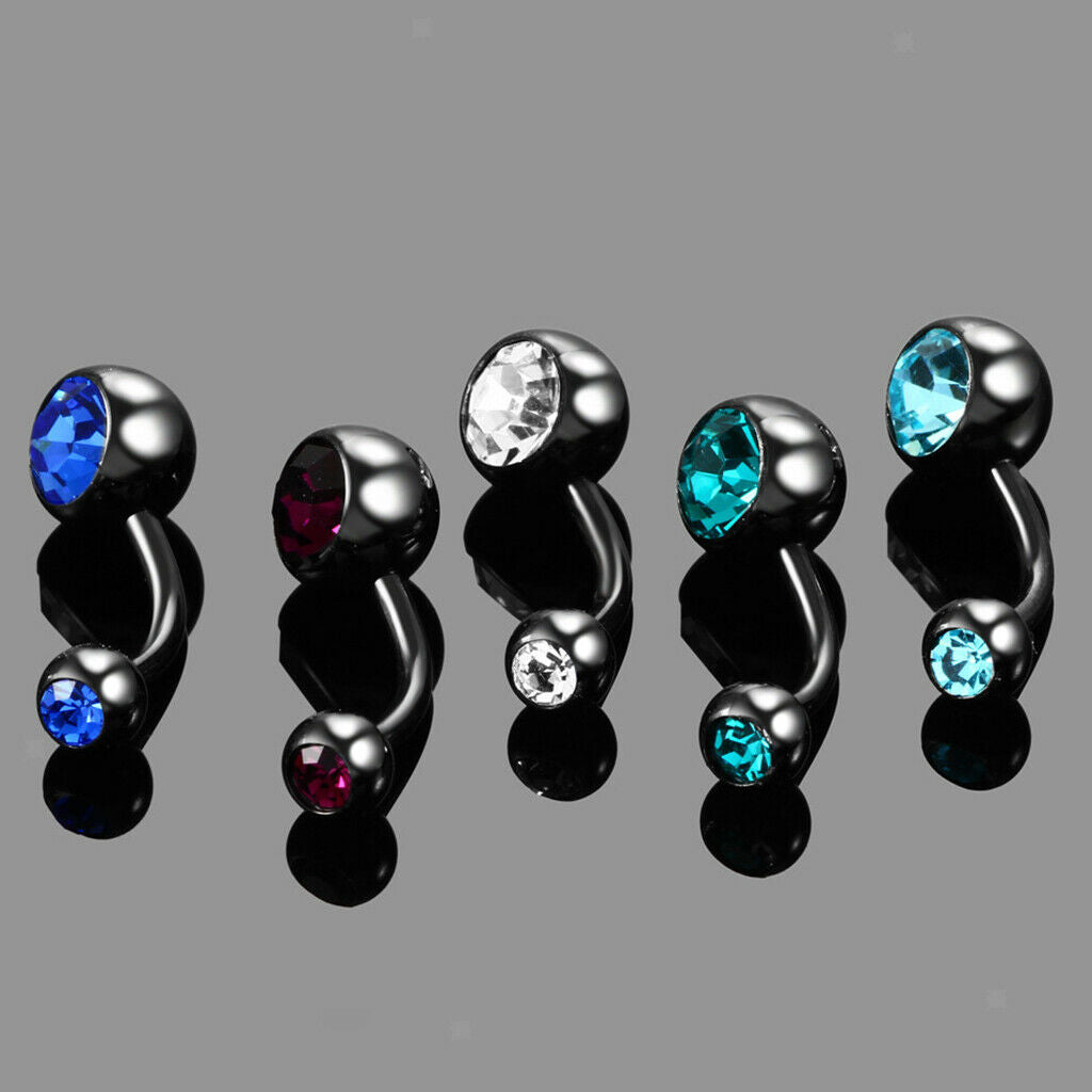 10pcs 14G Bling Crystal Belly Button Ring Navel Barbell Bar Piercing Jewelry