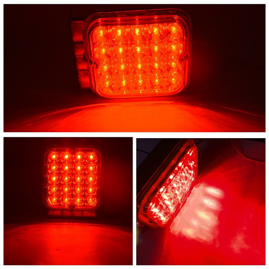 2Pcs 4.5" Red LED Truck Trailer Tail Light Kit Brake Turn Signal Indicator Lamp