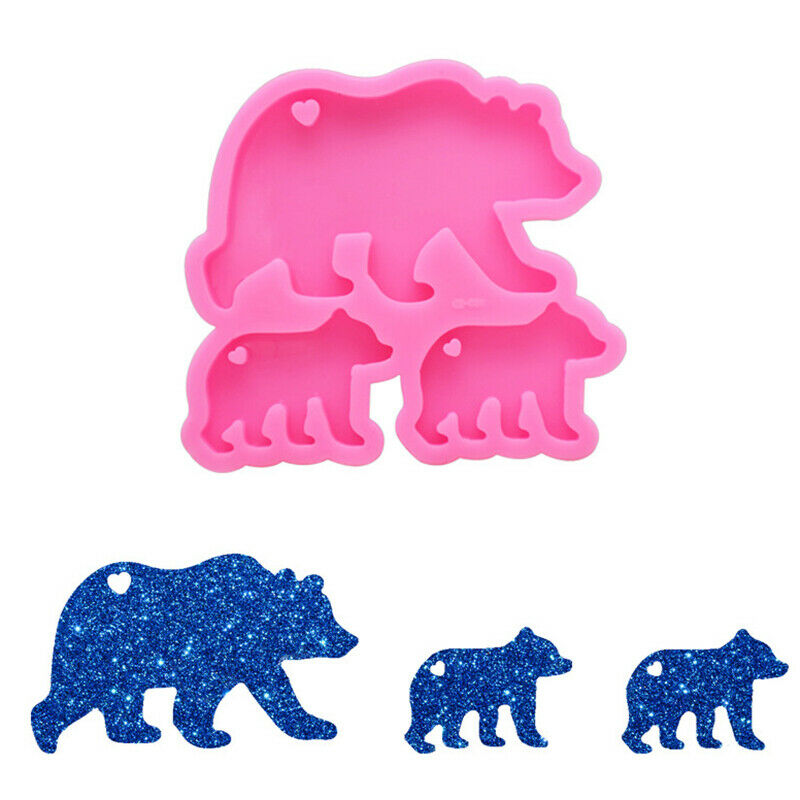 Bear Family Mold Mother and Baby Silicone Mold DIY Keychain Mold Custom K.l8