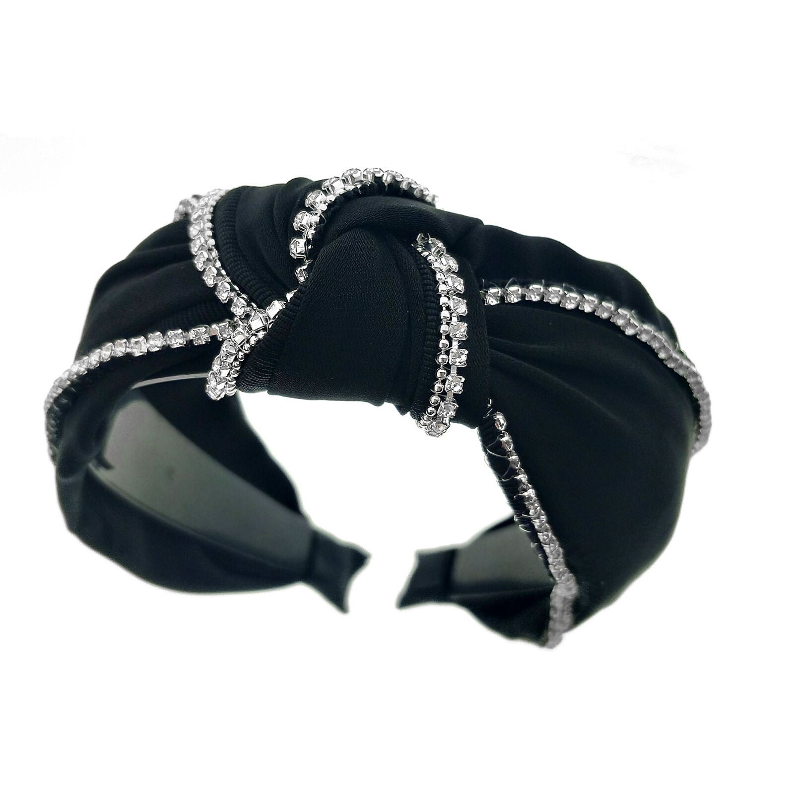 Women's Crystal Tie Headband Hairband Knot Twist Wide Hair Band Hoop Accessories