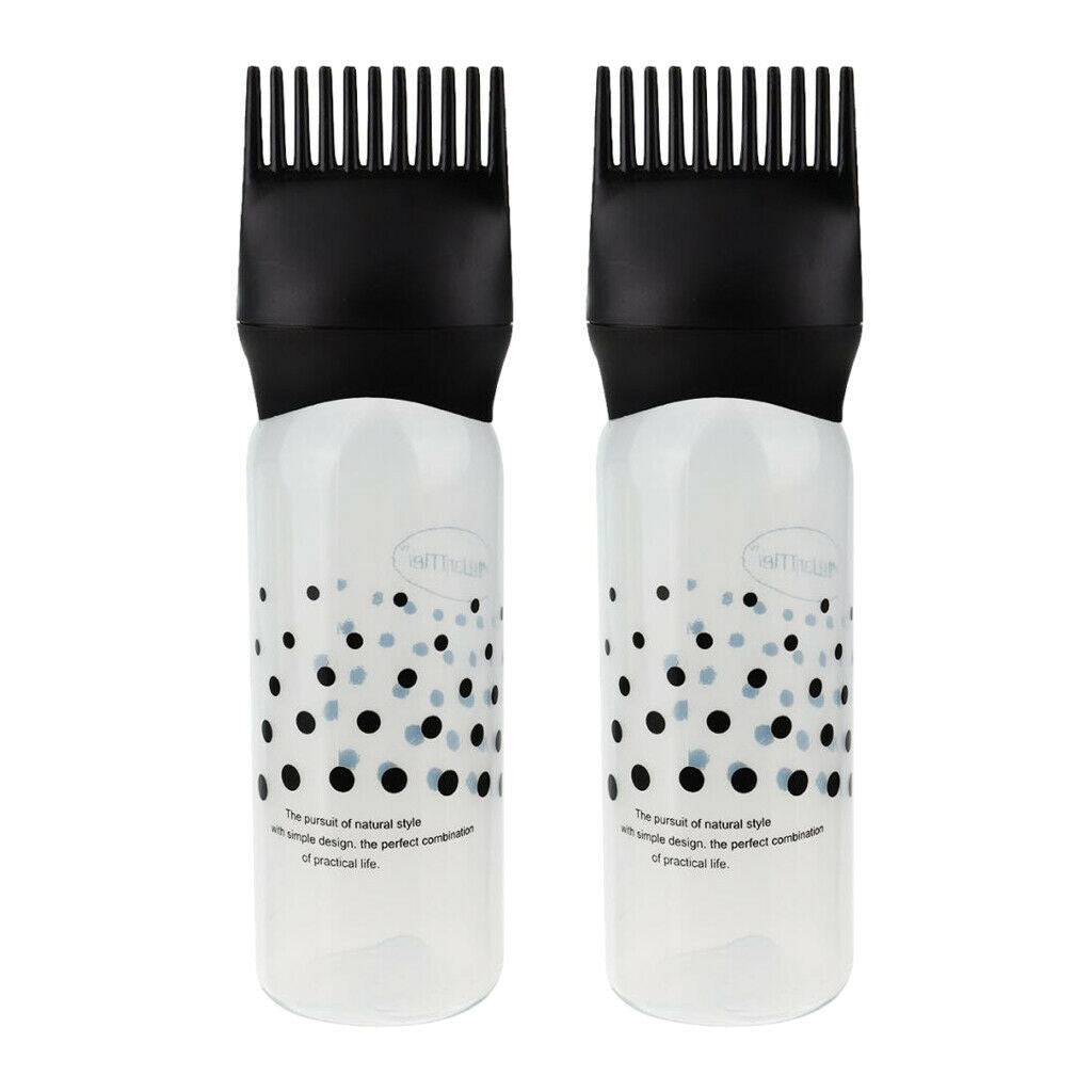 2x 120ml Empty Hair Dye Color Bottles Perming Tint Highlight Applicators