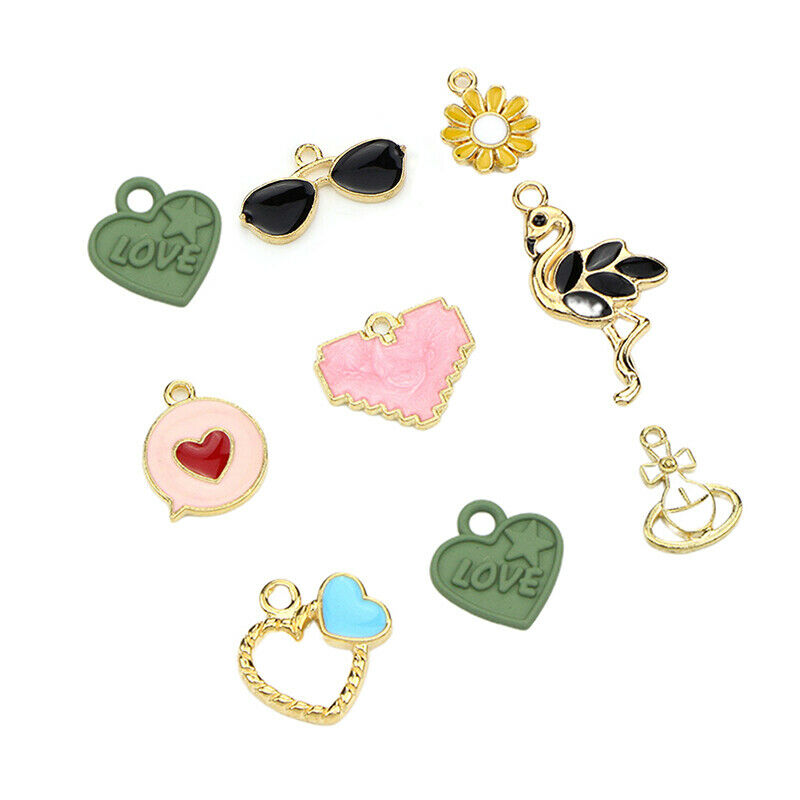 30Pcs/Set Mixed Style Metal Enamel Charms Pendant DIY Jewelry Finding Crafts Ad