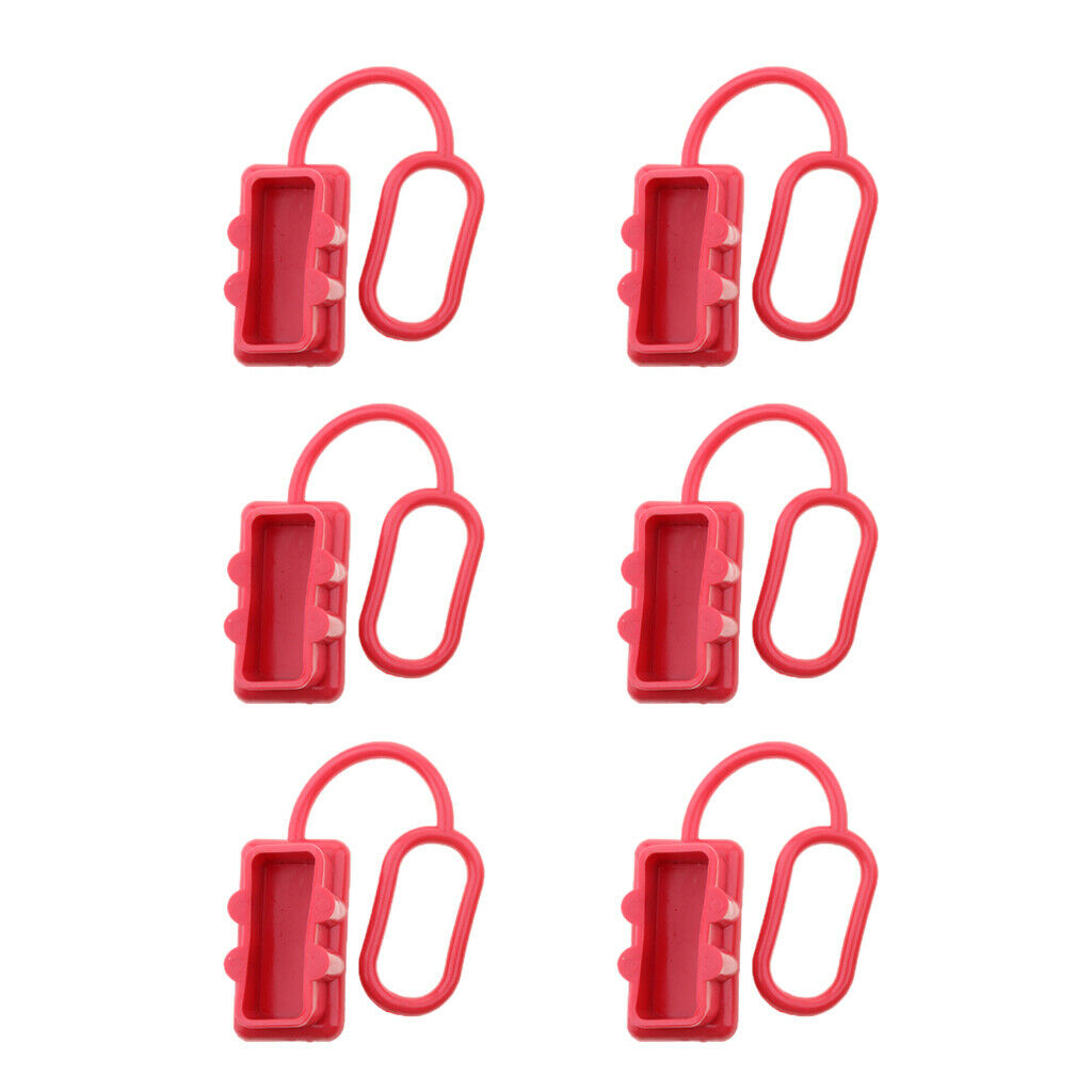 6 Pcs Dustproof Dust Cover End Caps for 175A Plug Connector Red Rubber