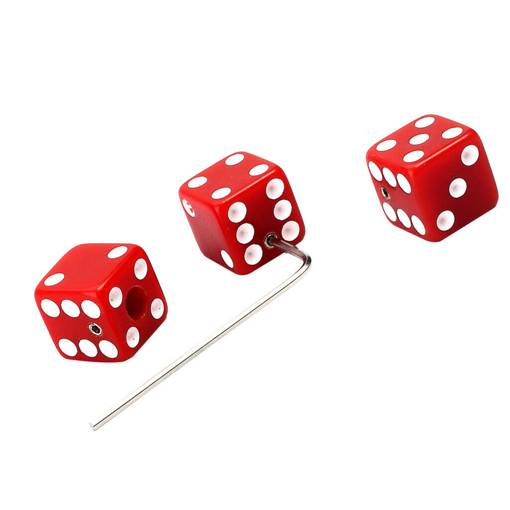 6 Pcs Guitar Control Knobs with Wrench Guitar Dice Replacement,Red Dice x3,Black