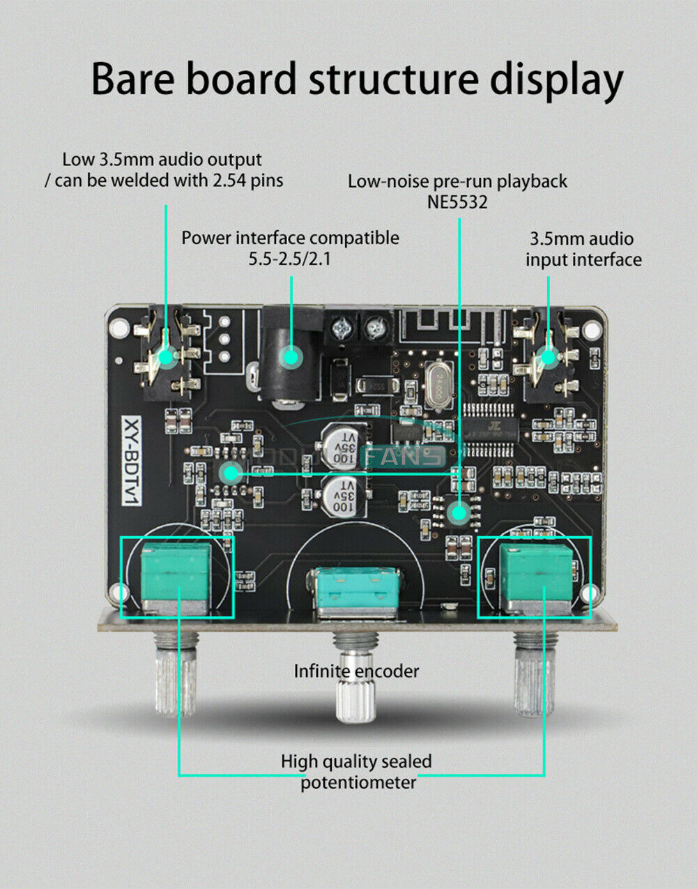 Bluetooth Decoder Board 2 Channel Stereo High&Low Tone Pre-stage Tuning Module