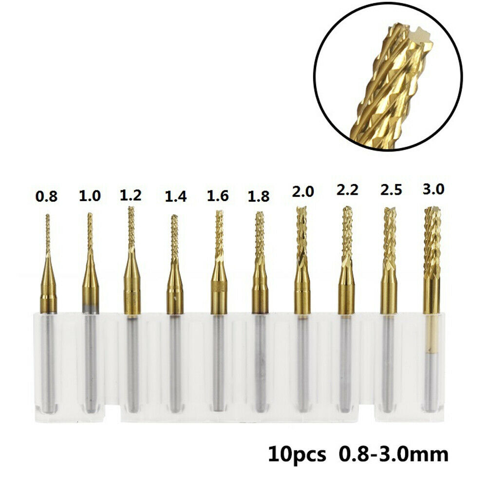 40 Bit Kit 1/8" Flat Nose/Ball Nose End Mill Nano/Titanium Coat CNC Router Bits