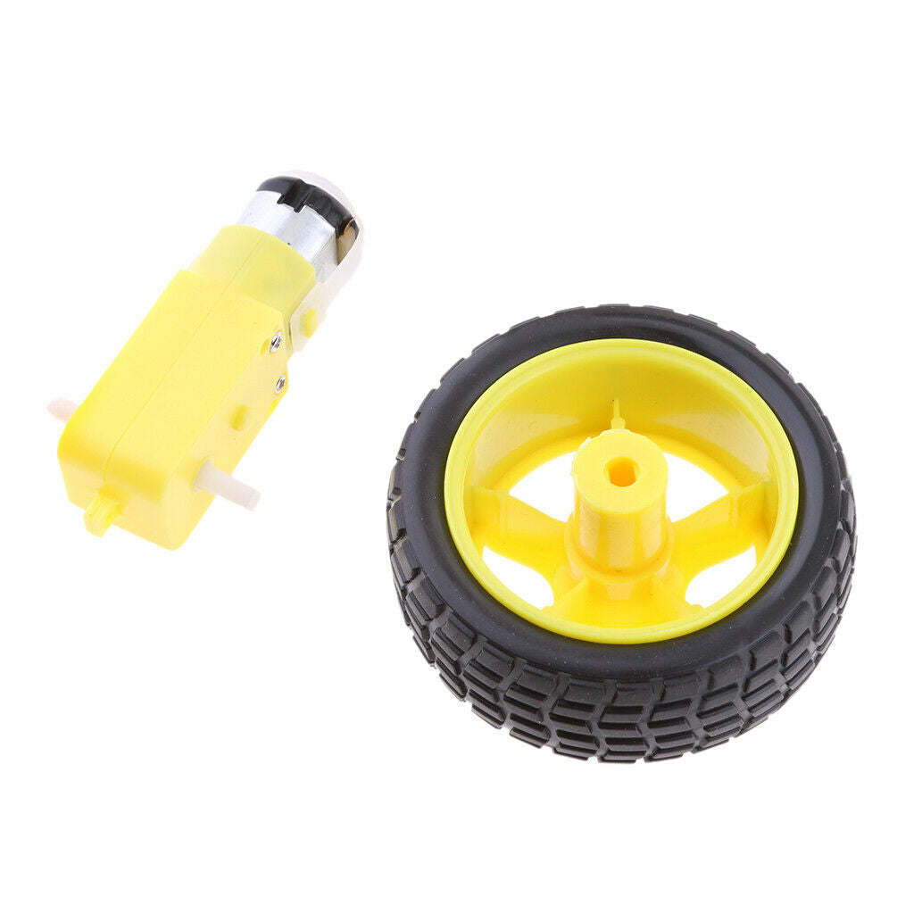 Pack of 6 1:48 Robot Tires Robot Plastic Tire Gear Motor Wheel DC 3-6V