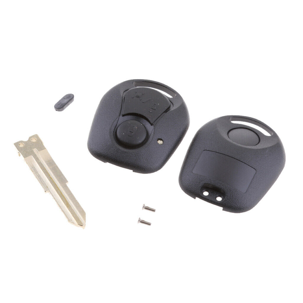 Replacement Remote Key Case Cover Fob Shell 2-Button Fit for Ssangyong Black