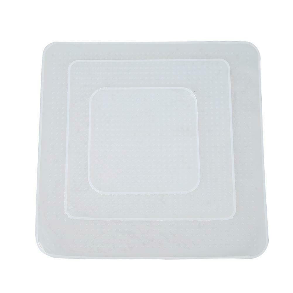 4pcs Multi-function Silicone Stretch Cling Film Saran Wrap Seal Bowl Cover @