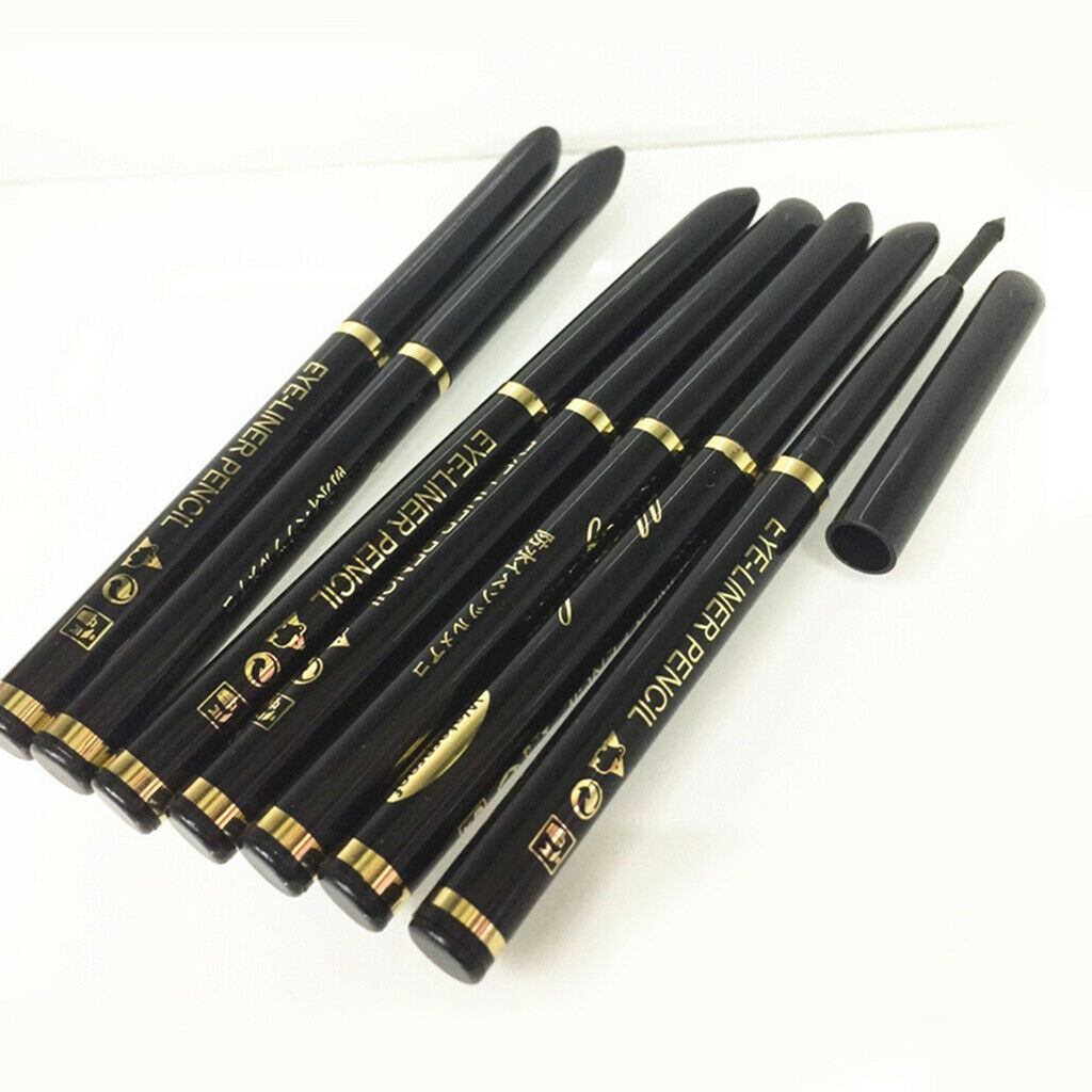 12x Black Waterproof Eye Shadow Eye Liner Eyeliner Pencil Makeup Pens Set