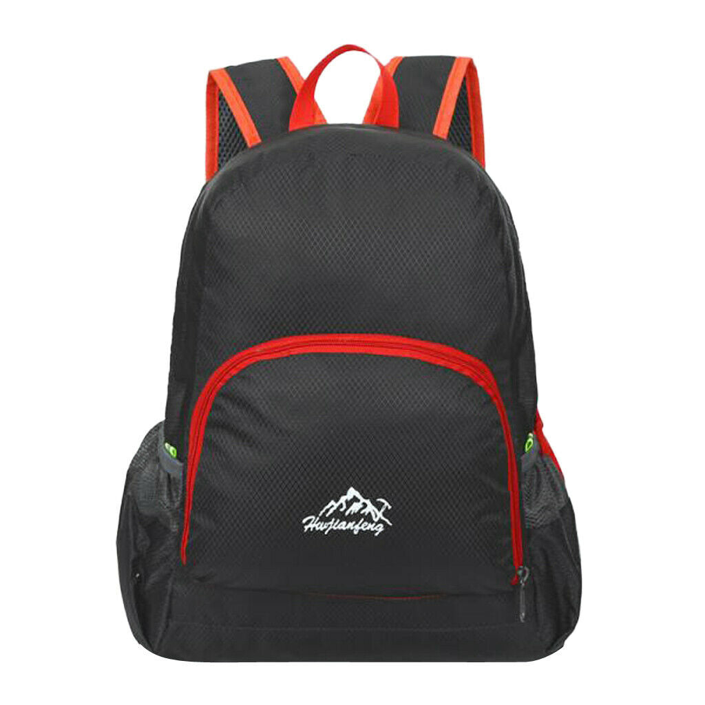 2 Foldable Ultralight Backpack Hiking Camping Backpack 20L Black