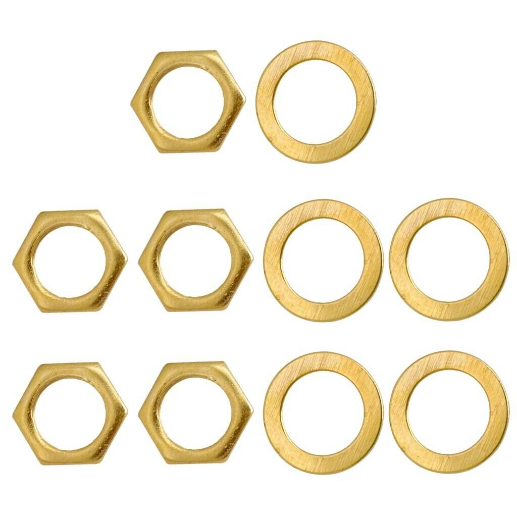 10 Pieces Iron Electric Guitar Bass Outputs Jack Socket Nuts A+C Accessories