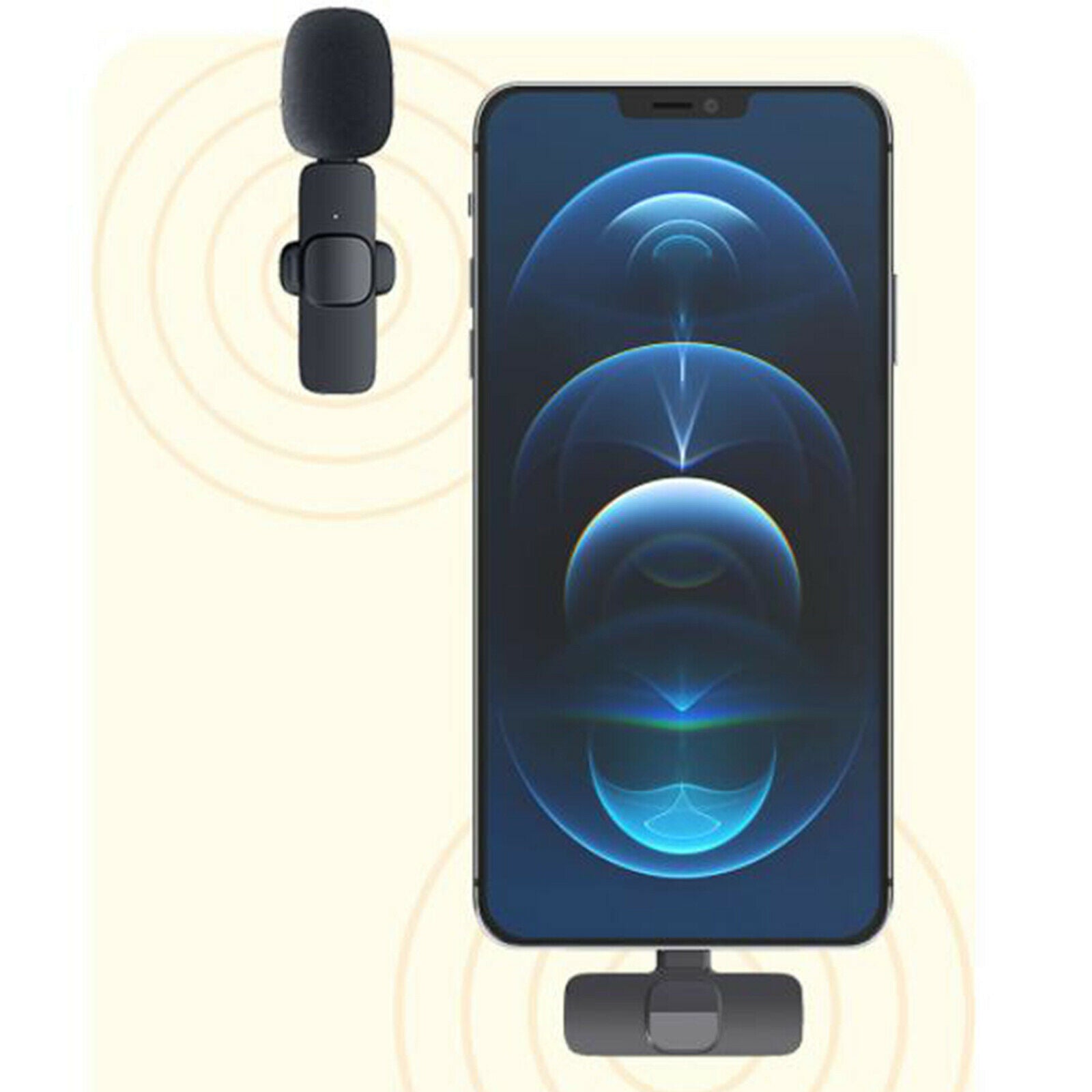 Universal Bluetooth Lavalier Microphone Mini Clip-On Microphone USB-C Plug &