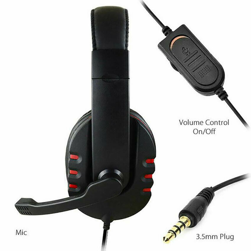 Wired Gaming Headset Surround with Microphone Headphones For PS4 PS5 Xbox One PC