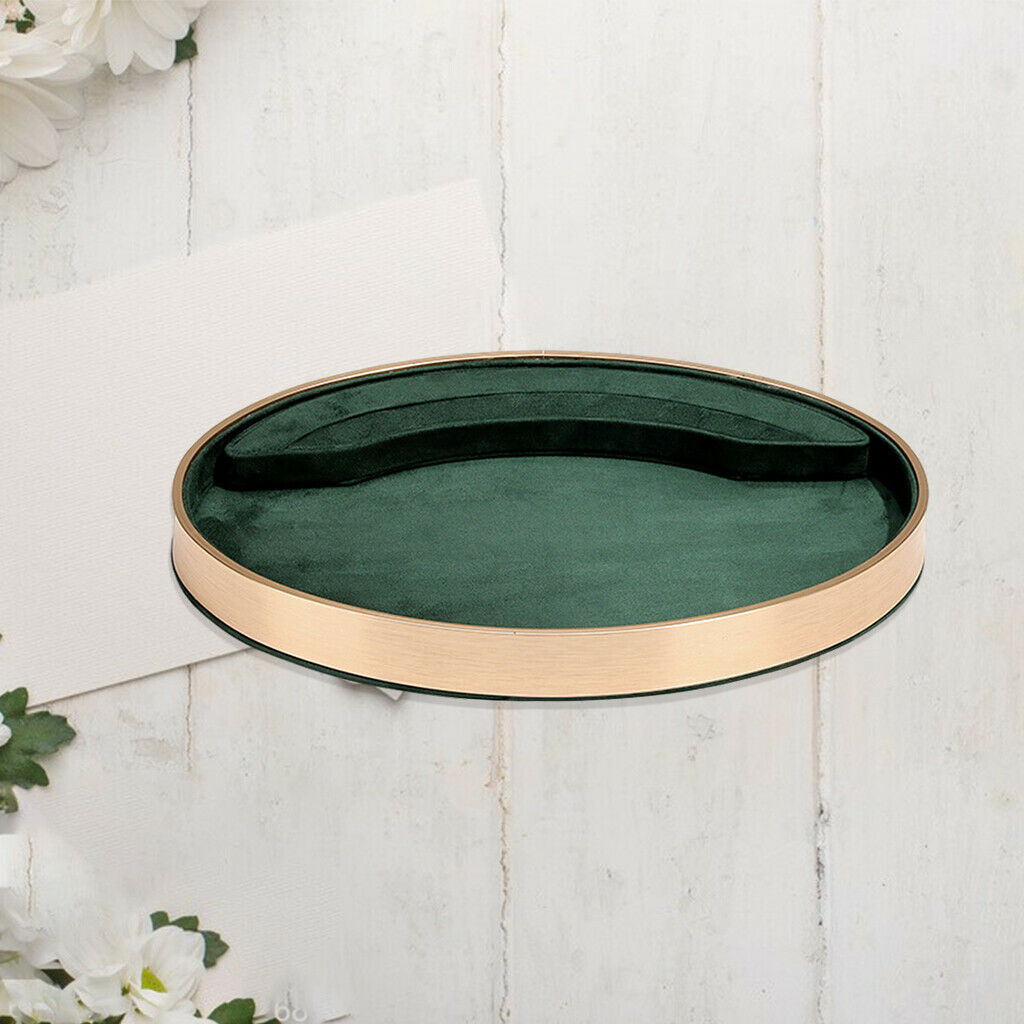 Jewelry Tray Velvet Storage Rings Display Showcase Countertop Store green