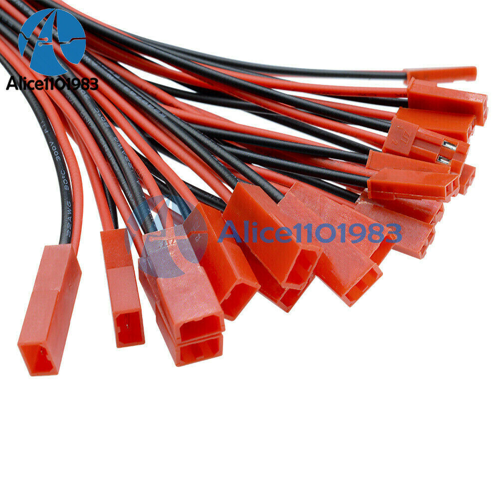 10Pairs 100mm JST Connector Plug Cable Line Male+Female for RC BEC Lipo Battery