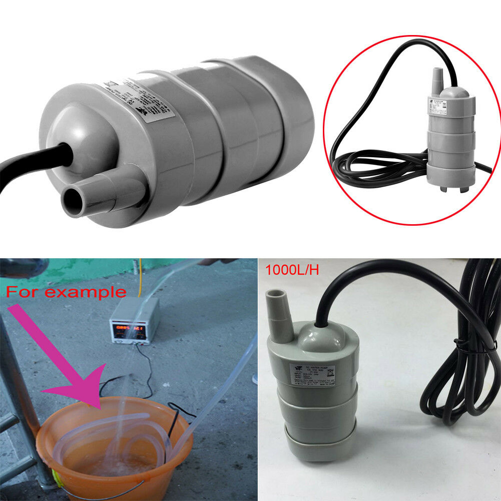 DC12V 5M Water Head Submersible Under Wash Bath Pump W/ Black Cable 1000L/H New