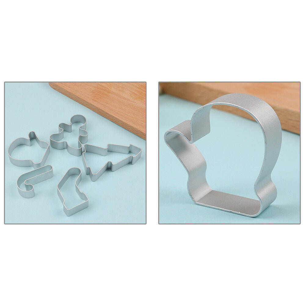 5x christmas cookie cutter biscuit mould aluminum sugarcraft cutter baking.l8