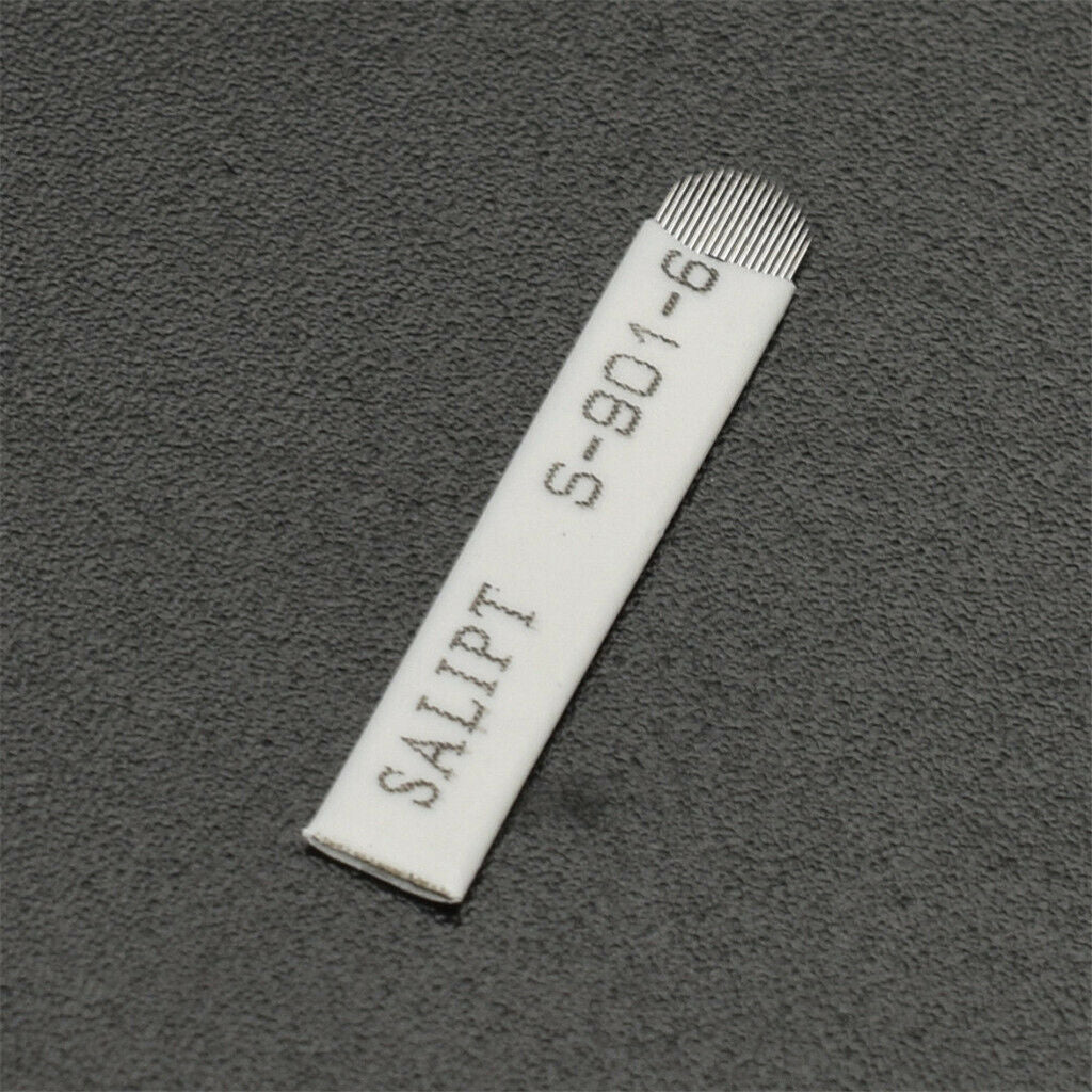 50pcs Stainless Steel Microblading Eyebrow Tattoo Disposable Blade Needles 18