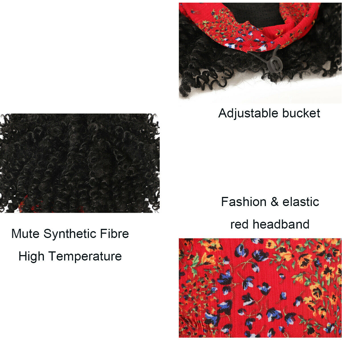 Synthetic African Hair Headband Wigs for Black Women Afro Kinky Curly Wrap Wigs