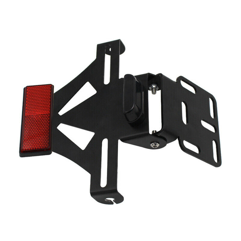 Motorcycle Bikes Red Reflective Stop Light Bracket w/ License Plate Lamp Holder