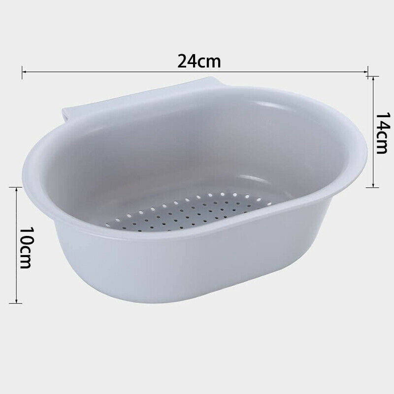 2 PCS Sink Basket for Washing Vegetable and Fruit, Kitchen Drain Shelf StoraB8J6