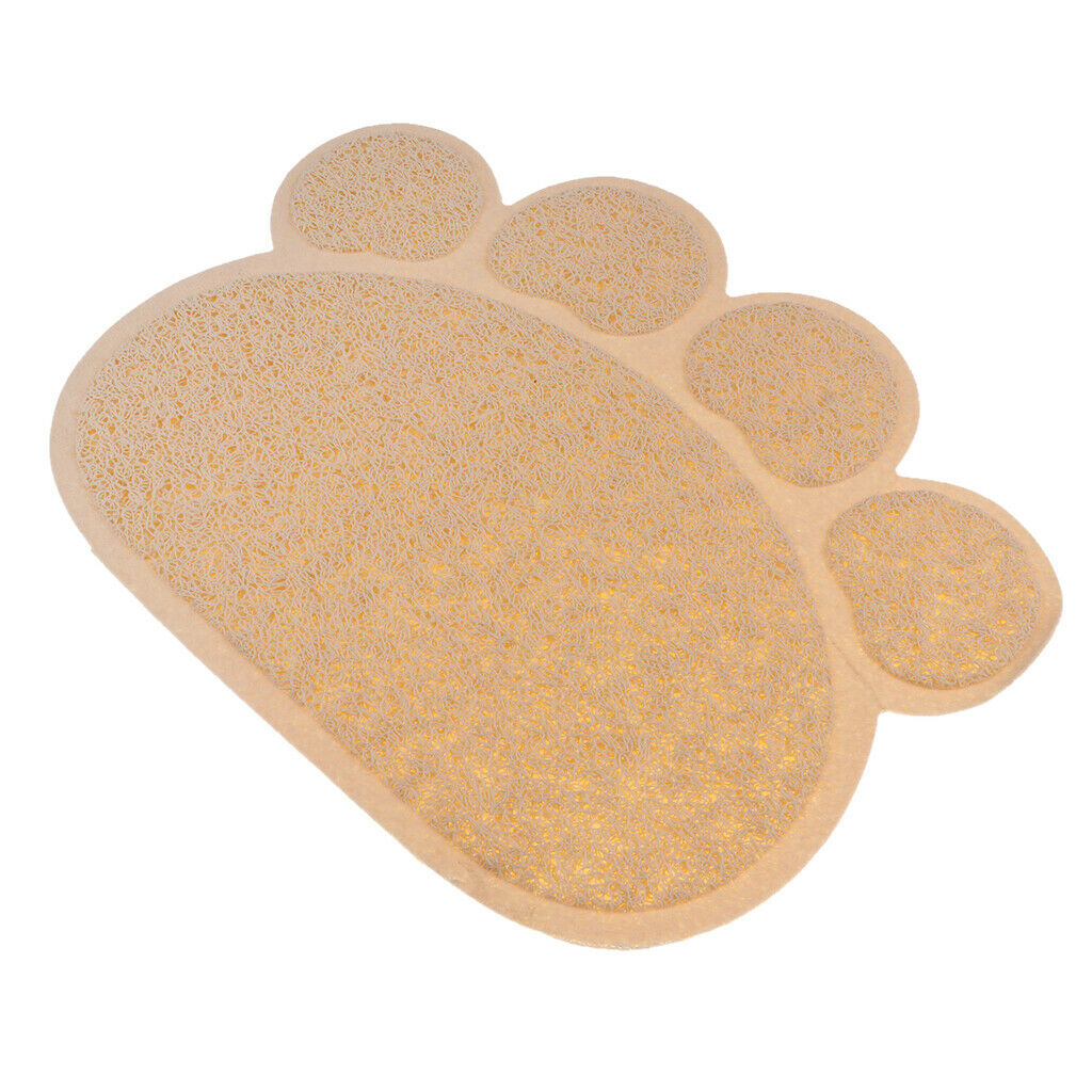 Pet Mat Litter Feeding Pad Plastic Door Skidproof Waterproof Mat Beige