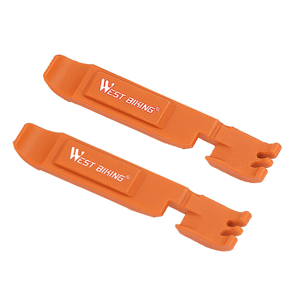 2Pcs Bicycle Tire Tyre Lever Opener Breaker Wheel Spoke Repair Tools Orange
